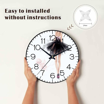 Lemon Wall Clock Yellow-Green Lemon Leaves Battery Powered Wall Clock Silent Non Ticking 10 Inch for Living Room, Kitchen, Home,Bathroom, Bedroom - Colors A