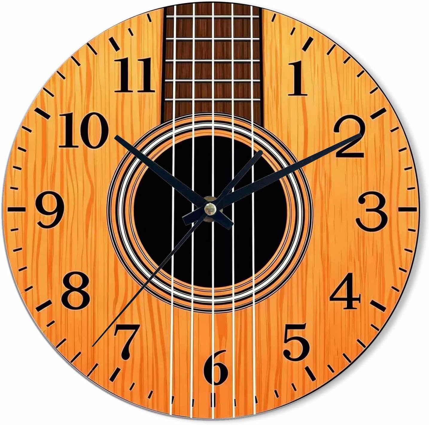 Lemon Wall Clock Yellow-Green Lemon Leaves Battery Powered Wall Clock Silent Non Ticking 10 Inch for Living Room, Kitchen, Home,Bathroom, Bedroom - Colors A