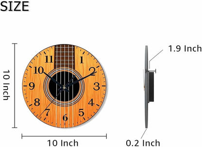 Lemon Wall Clock Yellow-Green Lemon Leaves Battery Powered Wall Clock Silent Non Ticking 10 Inch for Living Room, Kitchen, Home,Bathroom, Bedroom - Colors A