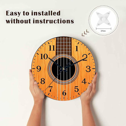 Lemon Wall Clock Yellow-Green Lemon Leaves Battery Powered Wall Clock Silent Non Ticking 10 Inch for Living Room, Kitchen, Home,Bathroom, Bedroom - Colors A