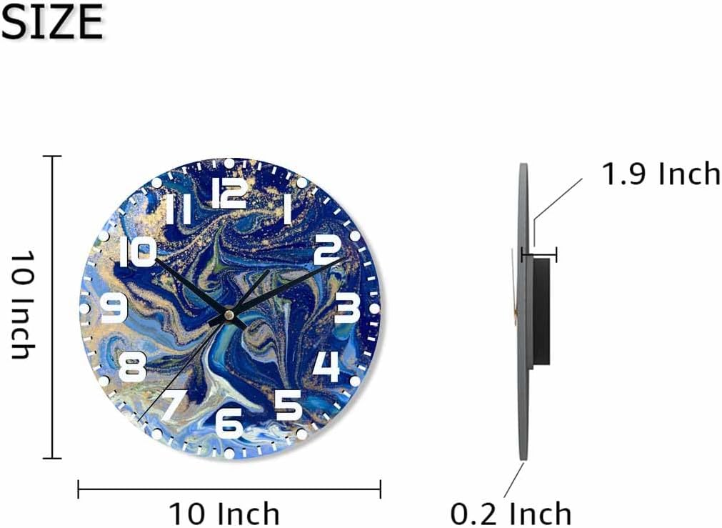 Lemon Wall Clock Yellow-Green Lemon Leaves Battery Powered Wall Clock Silent Non Ticking 10 Inch for Living Room, Kitchen, Home,Bathroom, Bedroom - Colors A
