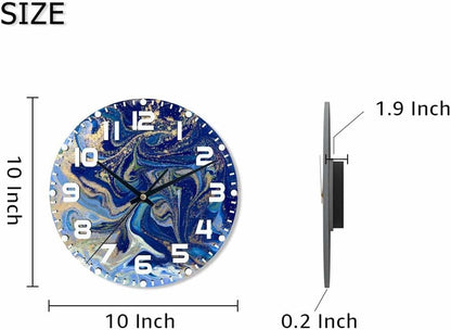 Lemon Wall Clock Yellow-Green Lemon Leaves Battery Powered Wall Clock Silent Non Ticking 10 Inch for Living Room, Kitchen, Home,Bathroom, Bedroom - Colors A