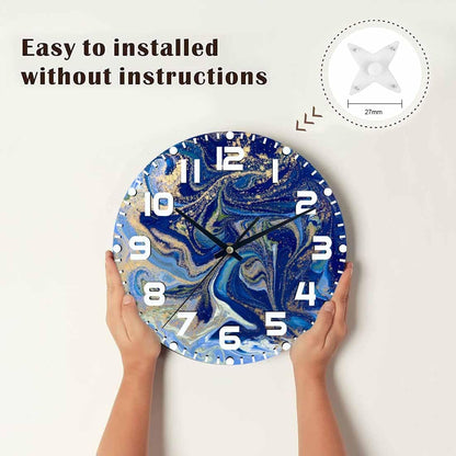 Lemon Wall Clock Yellow-Green Lemon Leaves Battery Powered Wall Clock Silent Non Ticking 10 Inch for Living Room, Kitchen, Home,Bathroom, Bedroom - Colors A