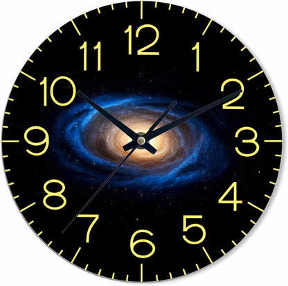 Lemon Wall Clock Yellow-Green Lemon Leaves Battery Powered Wall Clock Silent Non Ticking 10 Inch for Living Room, Kitchen, Home,Bathroom, Bedroom - Colors A