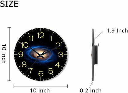 Lemon Wall Clock Yellow-Green Lemon Leaves Battery Powered Wall Clock Silent Non Ticking 10 Inch for Living Room, Kitchen, Home,Bathroom, Bedroom - Colors A