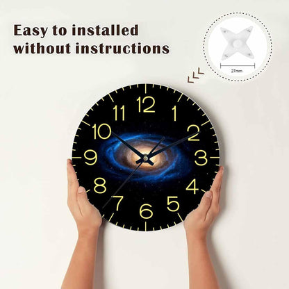 Lemon Wall Clock Yellow-Green Lemon Leaves Battery Powered Wall Clock Silent Non Ticking 10 Inch for Living Room, Kitchen, Home,Bathroom, Bedroom - Colors A