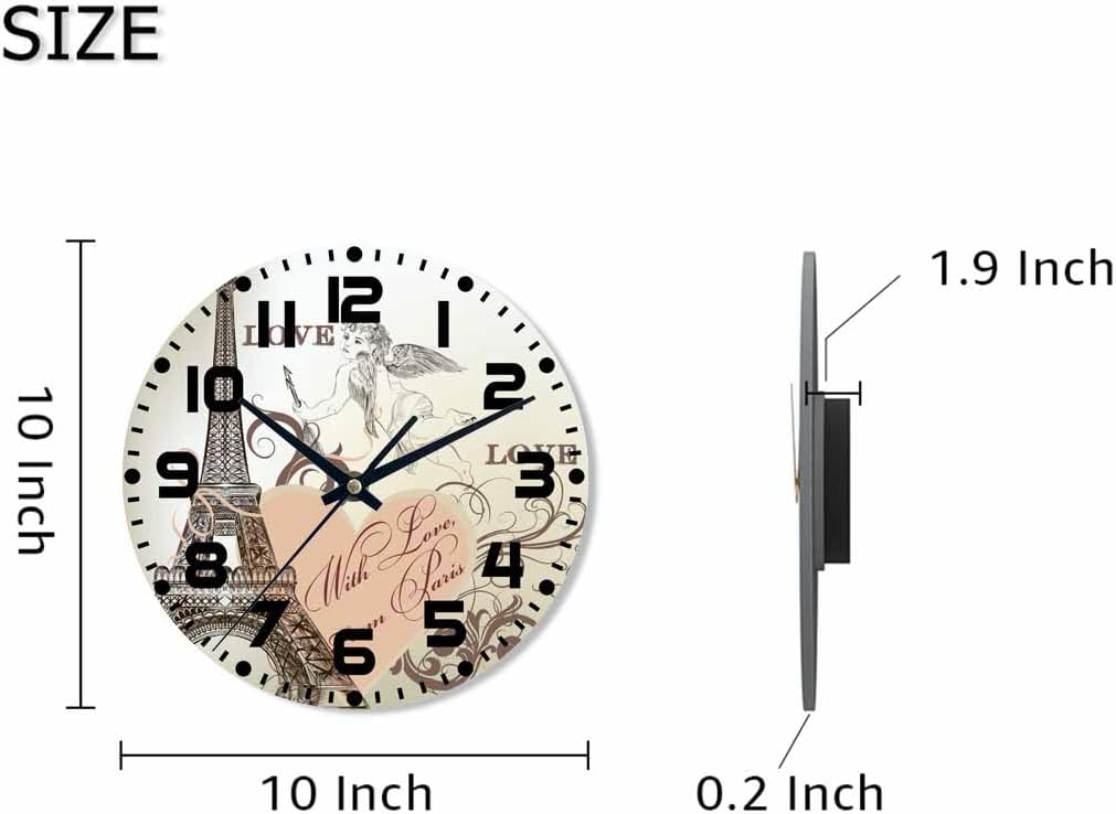 Lemon Wall Clock Yellow-Green Lemon Leaves Battery Powered Wall Clock Silent Non Ticking 10 Inch for Living Room, Kitchen, Home,Bathroom, Bedroom - Colors A