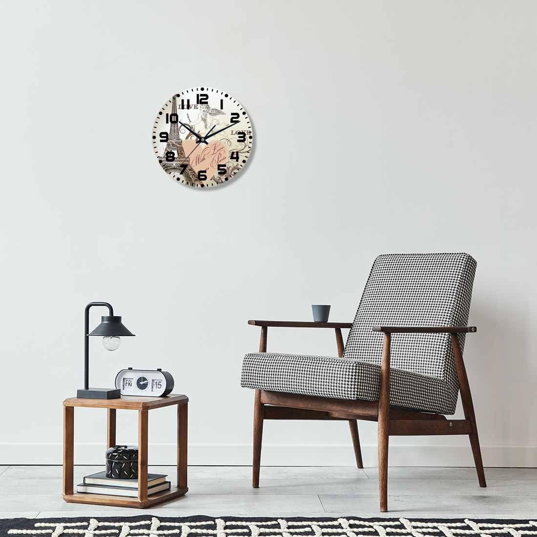 Lemon Wall Clock Yellow-Green Lemon Leaves Battery Powered Wall Clock Silent Non Ticking 10 Inch for Living Room, Kitchen, Home,Bathroom, Bedroom - Colors A