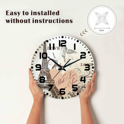 Lemon Wall Clock Yellow-Green Lemon Leaves Battery Powered Wall Clock Silent Non Ticking 10 Inch for Living Room, Kitchen, Home,Bathroom, Bedroom - Colors A