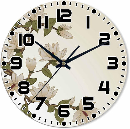 Lemon Wall Clock Yellow-Green Lemon Leaves Battery Powered Wall Clock Silent Non Ticking 10 Inch for Living Room, Kitchen, Home,Bathroom, Bedroom - Colors A