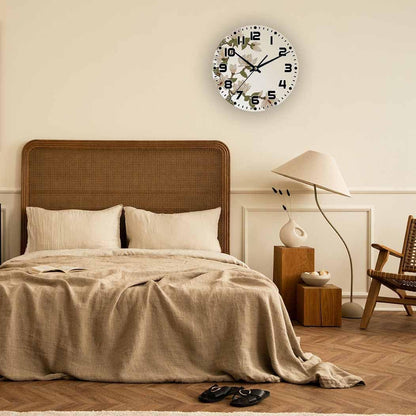 Lemon Wall Clock Yellow-Green Lemon Leaves Battery Powered Wall Clock Silent Non Ticking 10 Inch for Living Room, Kitchen, Home,Bathroom, Bedroom - Colors A