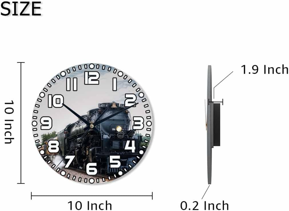 Lemon Wall Clock Yellow-Green Lemon Leaves Battery Powered Wall Clock Silent Non Ticking 10 Inch for Living Room, Kitchen, Home,Bathroom, Bedroom - Colors A