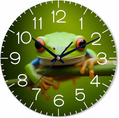 Lemon Wall Clock Yellow-Green Lemon Leaves Battery Powered Wall Clock Silent Non Ticking 10 Inch for Living Room, Kitchen, Home,Bathroom, Bedroom - Colors A