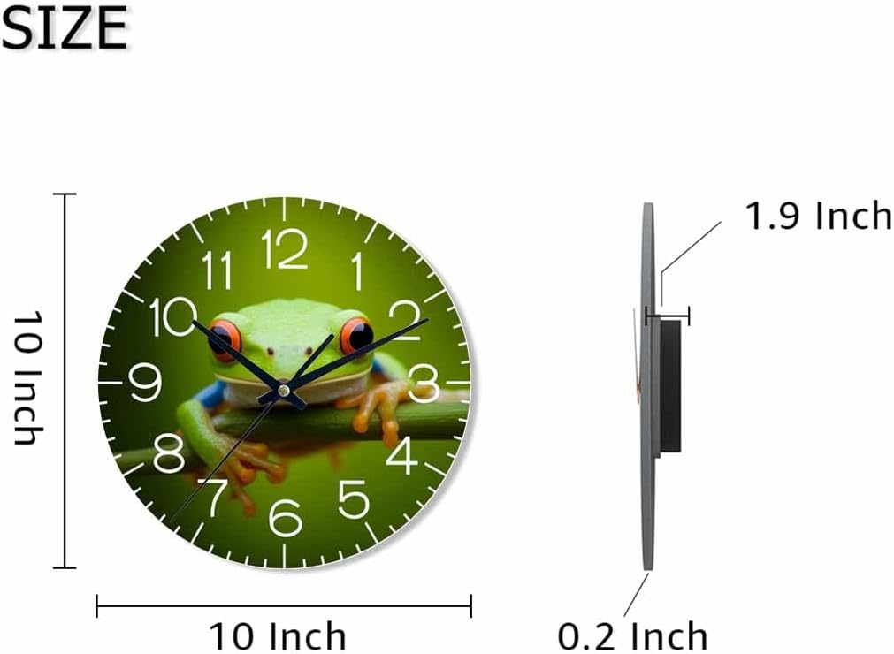 Lemon Wall Clock Yellow-Green Lemon Leaves Battery Powered Wall Clock Silent Non Ticking 10 Inch for Living Room, Kitchen, Home,Bathroom, Bedroom - Colors A