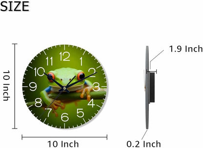 Lemon Wall Clock Yellow-Green Lemon Leaves Battery Powered Wall Clock Silent Non Ticking 10 Inch for Living Room, Kitchen, Home,Bathroom, Bedroom - Colors A