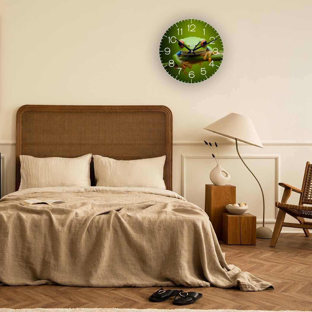 Lemon Wall Clock Yellow-Green Lemon Leaves Battery Powered Wall Clock Silent Non Ticking 10 Inch for Living Room, Kitchen, Home,Bathroom, Bedroom - Colors A