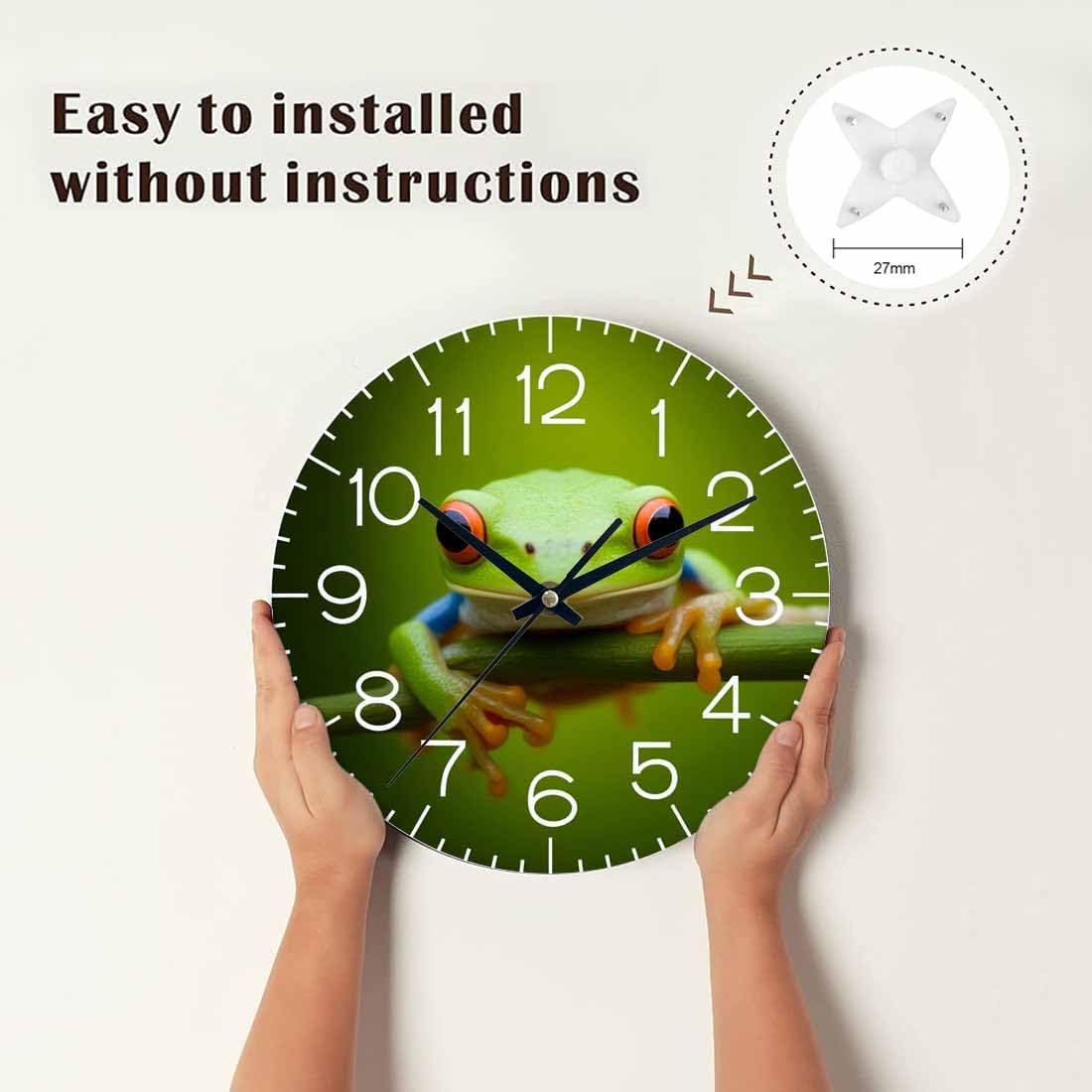 Lemon Wall Clock Yellow-Green Lemon Leaves Battery Powered Wall Clock Silent Non Ticking 10 Inch for Living Room, Kitchen, Home,Bathroom, Bedroom - Colors A