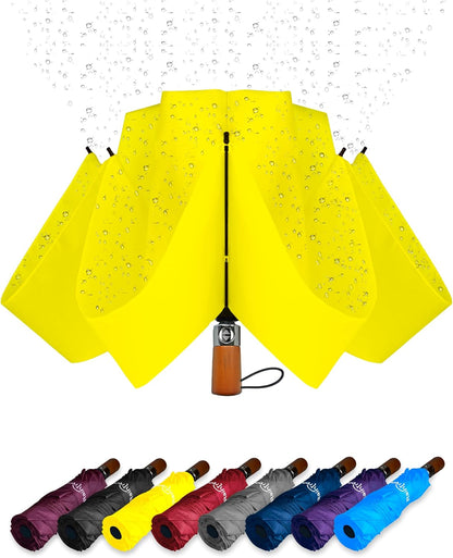 Windproof Travel Umbrellas for Rain Automatic +10% Bigger Canopy Strong Frame Compact Folding Portable Umbrella for Women Men Backpack Purse