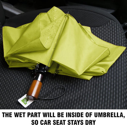 Windproof Travel Umbrellas for Rain Automatic +10% Bigger Canopy Strong Frame Compact Folding Portable Umbrella for Women Men Backpack Purse