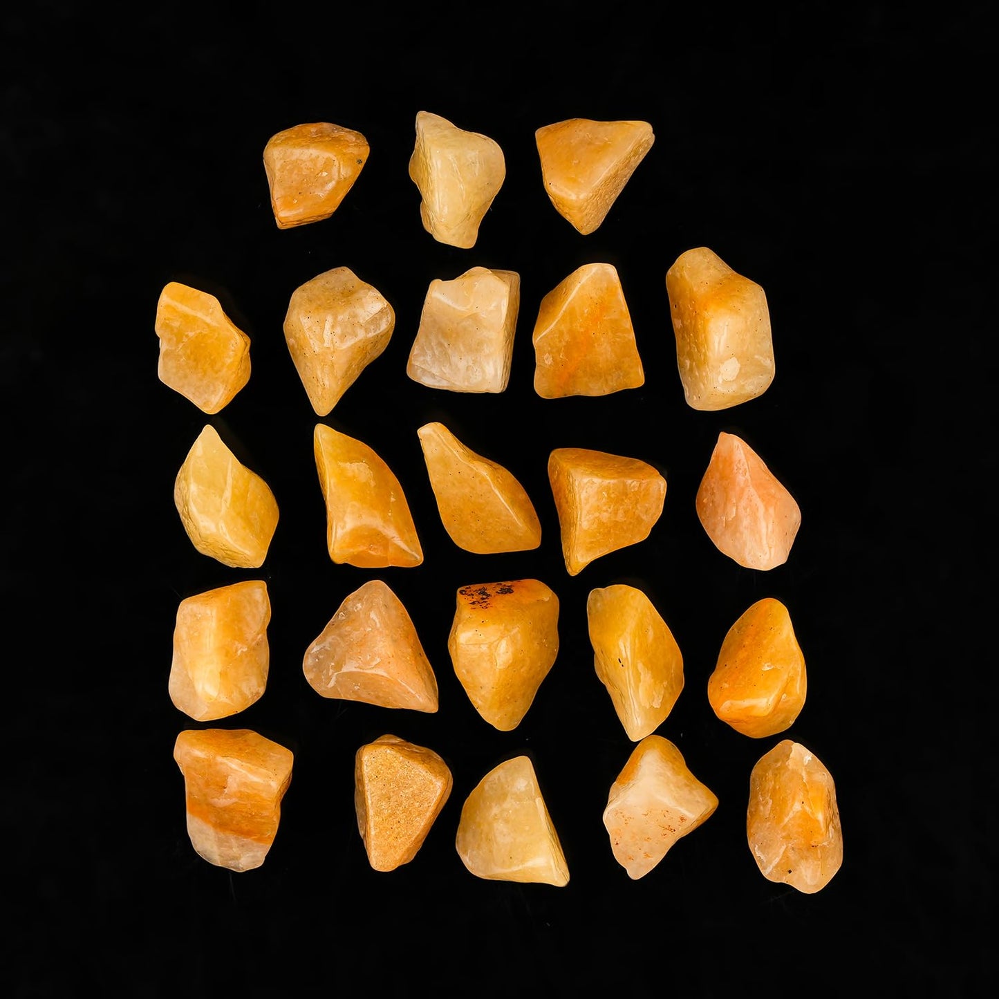 100 carats Yellow Aventurine Crystals, Raw Stones, Rough Gemstones, Jewelry Making Supply, Cabbing, Polishing, Cutting, DIY, Crafts (20-22pcs) (8-12mm)