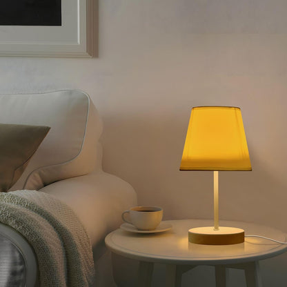 Sunny Yellow Bedside Table Lamp for Bedroom Nightstand Lamp Fabric Lampshade Desk Reading Lamps for Home Dorm Office
