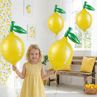 Lemon foil Balloons Summer lemonade with leaves Balloons for Fruit theme birthday she found her main squeeze Bridal Shower Sweet Baby shower Lemonade Centerpiece amalfi coast wedding decorations