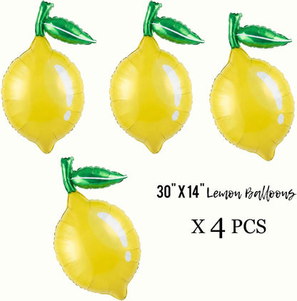 Lemon foil Balloons Summer lemonade with leaves Balloons for Fruit theme birthday she found her main squeeze Bridal Shower Sweet Baby shower Lemonade Centerpiece amalfi coast wedding decorations