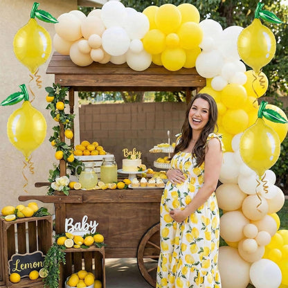 Lemon foil Balloons Summer lemonade with leaves Balloons for Fruit theme birthday she found her main squeeze Bridal Shower Sweet Baby shower Lemonade Centerpiece amalfi coast wedding decorations