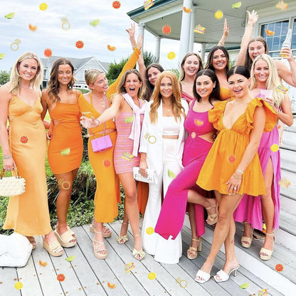 200 Pcs Citrus Themed Bridal Shower Confetti Decor She Found Her Main Squeeze Bridal Shower Decor Tangerine Eucalyptus Scatter Confetti for Lemon Tropical Citrus Bachelorette Wedding Party