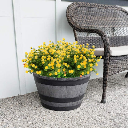 6 Bundles Artificial Flowers, Fake Artificial Greenery UV Resistant No Fade Faux Plastic Plants for Wedding Bridle Bouquet Indoor Outdoor Home Garden Kitchen Office Table Vase (Yellow)