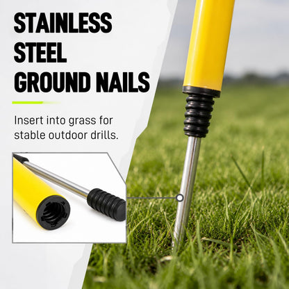 6 Pcs 5FT Adjustable Agility Training Poles for Soccer,Basketball,Football,Dog,Horse Training-Speed and Agility Training Equipment Sports Training Sticks with Stainless Steel Ground Nails