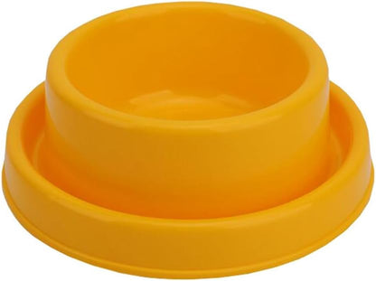 Ants Away Dog Bowl Cat Puppy Food Bowls Round No Spill Yellow M | Ant proof, safe food-grade plastic, anti-slide bottom, ant-block moat barrier, standard feeding size for small to medium dogs