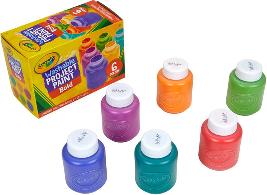 Washable Kids Paint (6ct), School Supplies, Painting Set for Kids, Spring Crafts, Art Teacher Gifts for Toddlers, Ages 3+