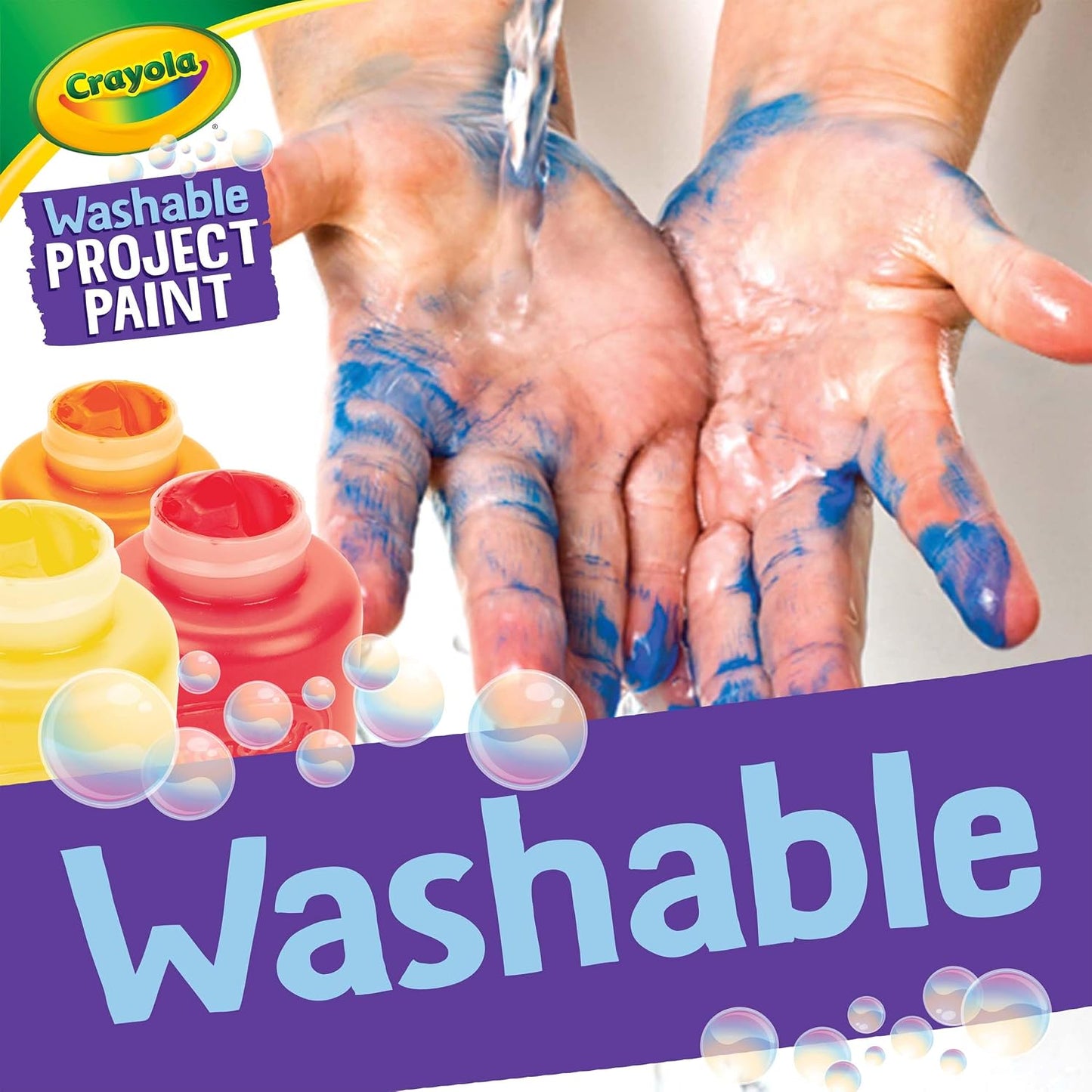 Washable Kids Paint (6ct), School Supplies, Painting Set for Kids, Spring Crafts, Art Teacher Gifts for Toddlers, Ages 3+