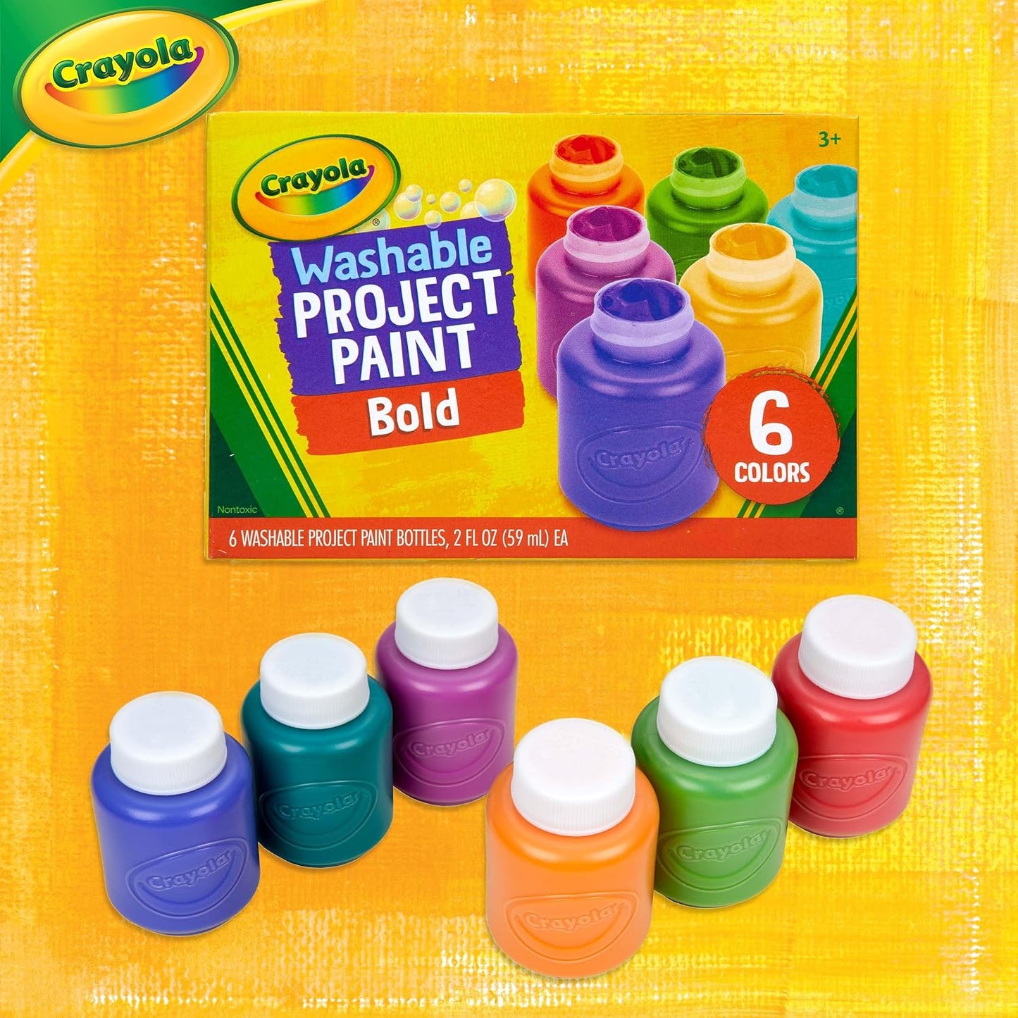 Washable Kids Paint (6ct), School Supplies, Painting Set for Kids, Spring Crafts, Art Teacher Gifts for Toddlers, Ages 3+