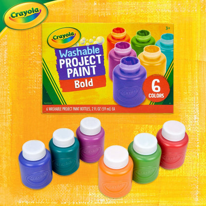 Washable Kids Paint (6ct), School Supplies, Painting Set for Kids, Spring Crafts, Art Teacher Gifts for Toddlers, Ages 3+