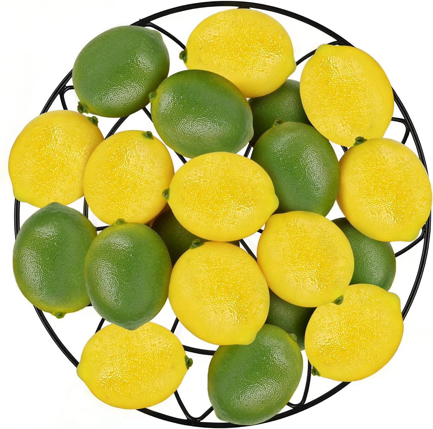 20PCS Fake Lemons, Yellow Green Artificial Lemons, Matte Finish Fruit Decor for Kitchen Fruit Bowl Table Centerpiece & Photography