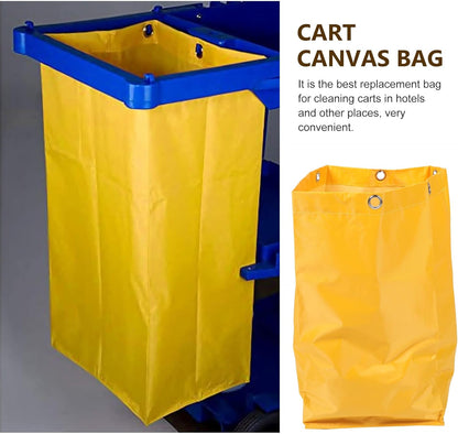 Janitorial Cart Bag Replacement 26.77X15.74X10.23 Inch Large Capacity Cleaning Trolley Bag with 6 Strong Hanging Holes for Housekeeping Cart Use in Hotels and Commercial Spaces