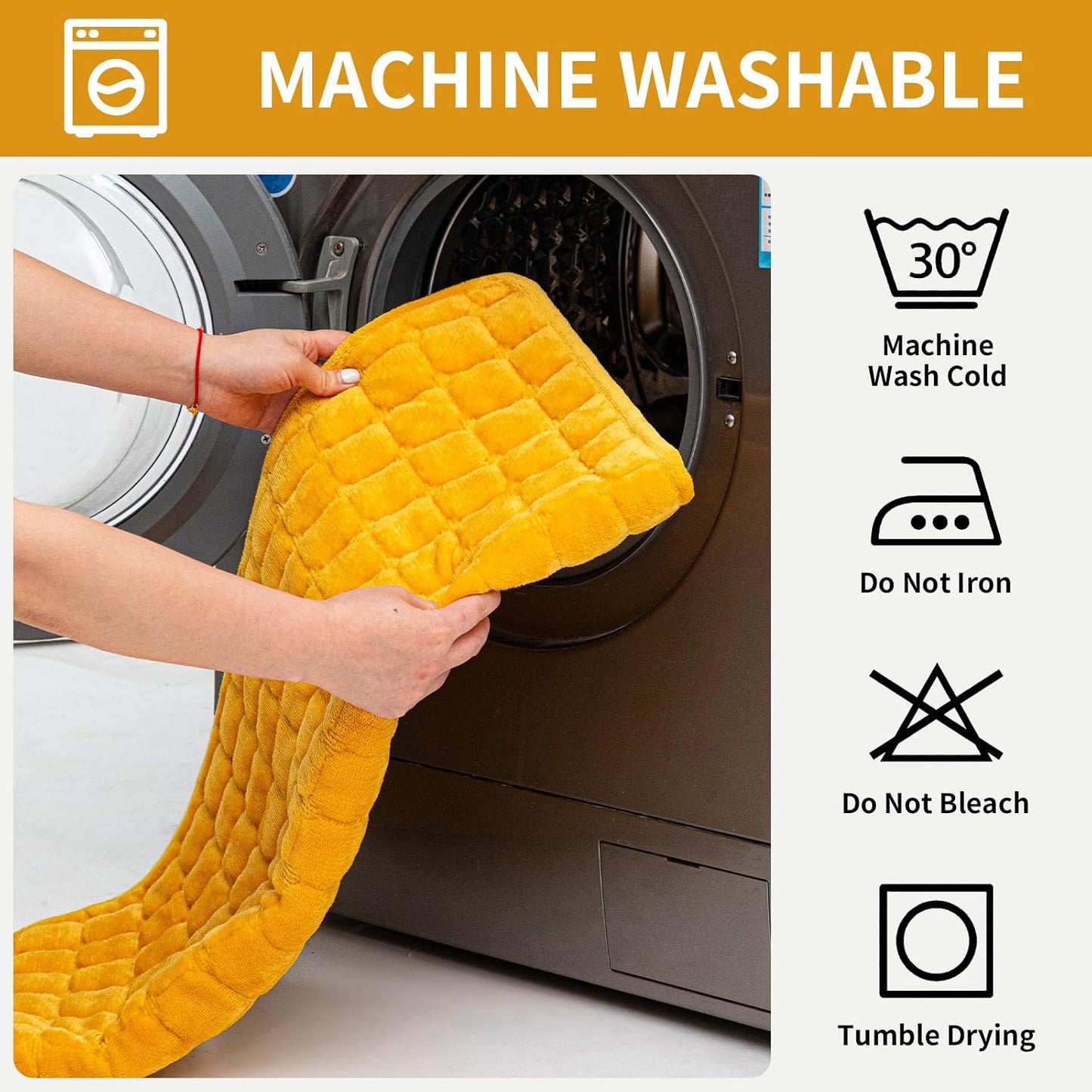 Velvet Couch Cover, Plush Sectional Sofa Cover Washable, Anti Slip Sofa Slipcover for 2-3 Cushion Sofas, Furniture Protector Covers for Pets & Kids(1PC,Mustard Yellow,36"×71")