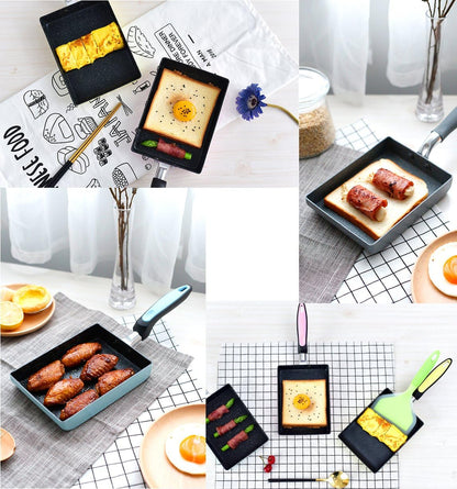 Tamagoyaki Japanese Omelette Pan - Non-stick Coating - Rectangle Mini Frying Pan (Yellow)