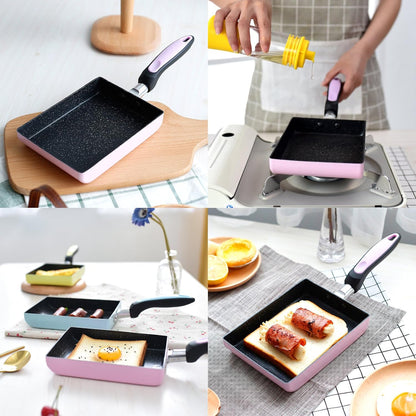 Tamagoyaki Japanese Omelette Pan - Non-stick Coating - Rectangle Mini Frying Pan (Yellow)