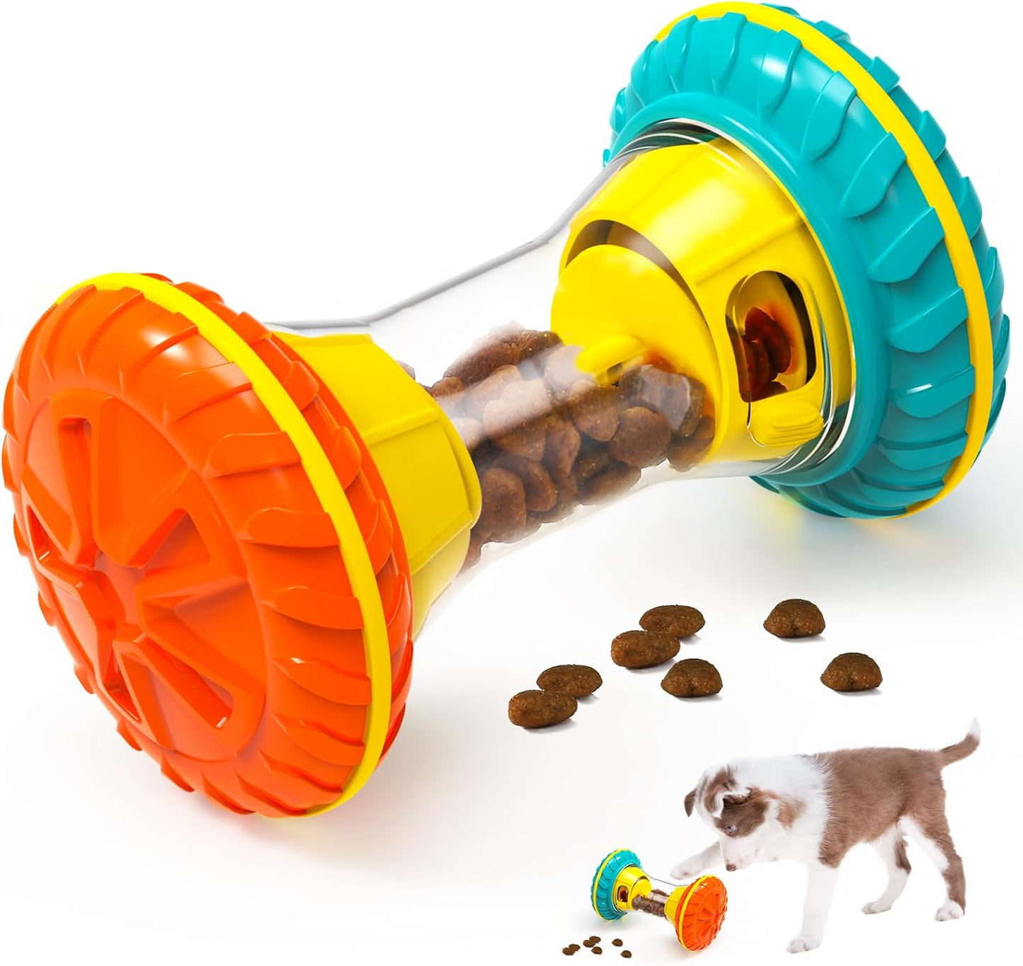 Interactive Dog Toys, Dog Puzzle Toys for Smart, Dog Enrichment Toy to Keep Them Busy, Treat Dispensing Toy Slow Puzzles Feeder, Yellow