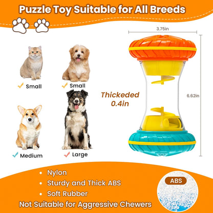 Interactive Dog Toys, Dog Puzzle Toys for Smart, Dog Enrichment Toy to Keep Them Busy, Treat Dispensing Toy Slow Puzzles Feeder, Yellow