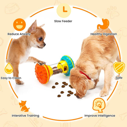 Interactive Dog Toys, Dog Puzzle Toys for Smart, Dog Enrichment Toy to Keep Them Busy, Treat Dispensing Toy Slow Puzzles Feeder, Yellow