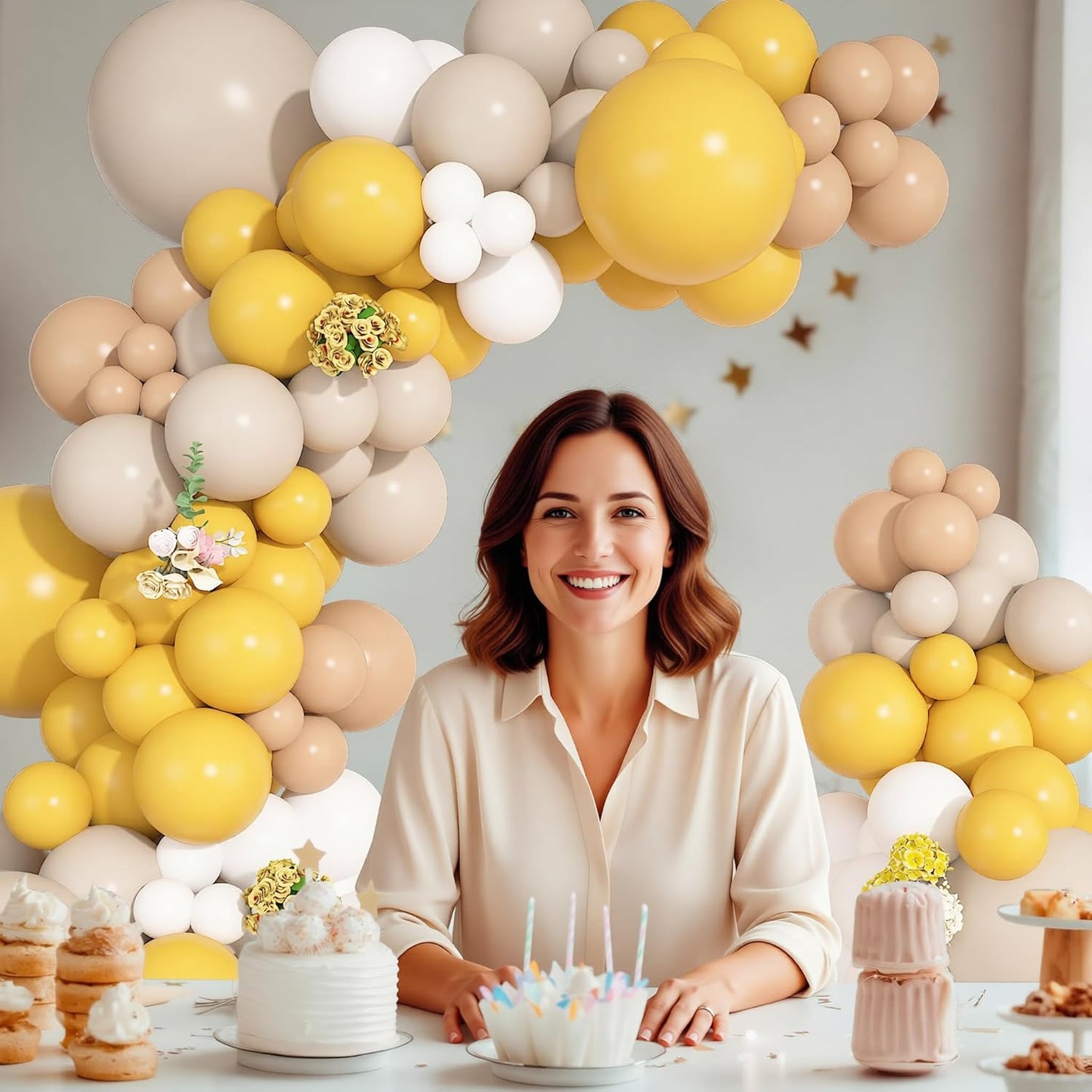 149Pcs Mustard Yellow Balloon Arch Garland Kit 18 12 10 5 Inch | Different Size 6Pcs 18" Yellow Sand White Latex Balloon for Sunflower Bee Gender Reveal Birthday baby Shower Party Decoration