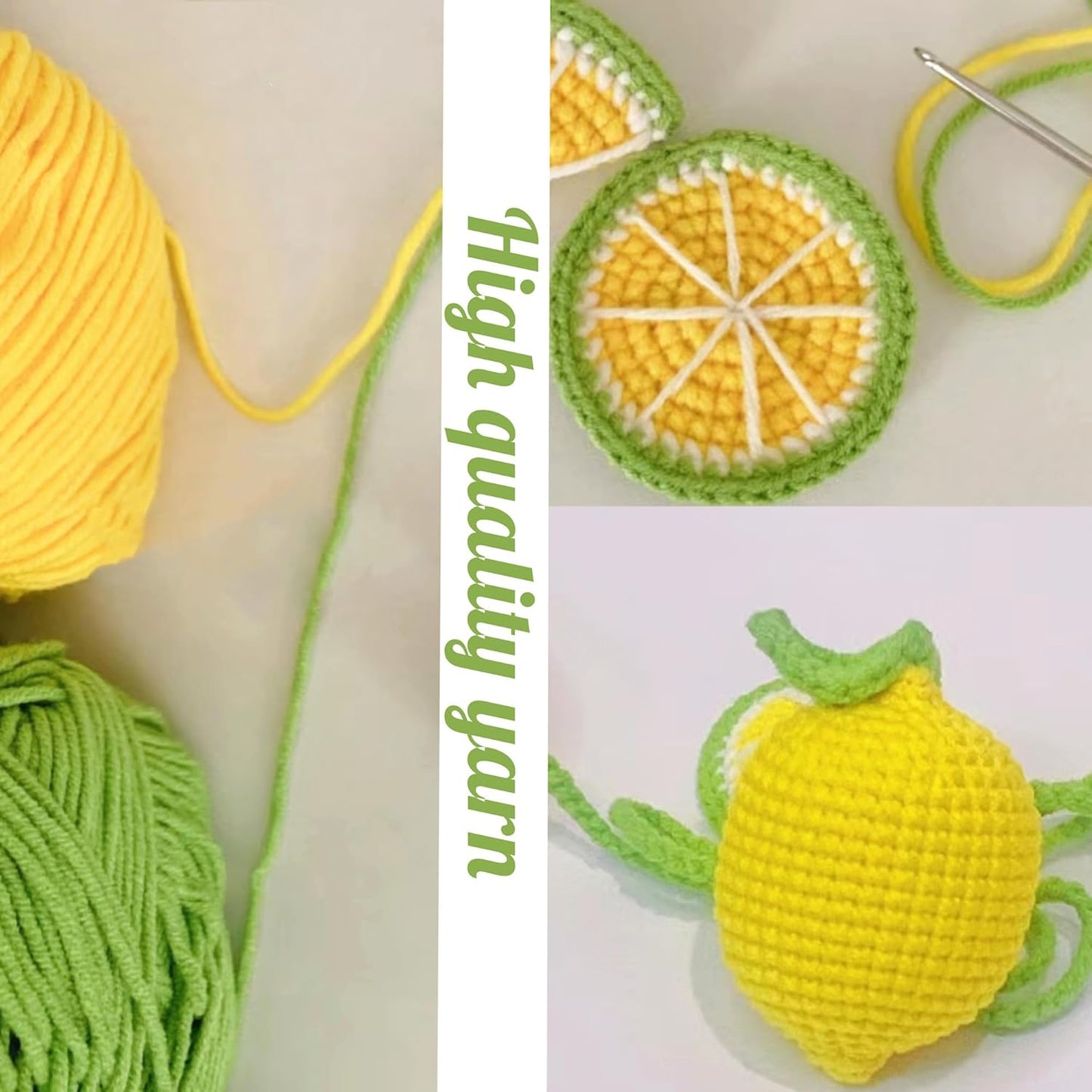 Rear View Mirror Hanging Accessory, Cute Lemon Car Accessories, Crochet Car Decor, Hand Knitted Mirror Hanger