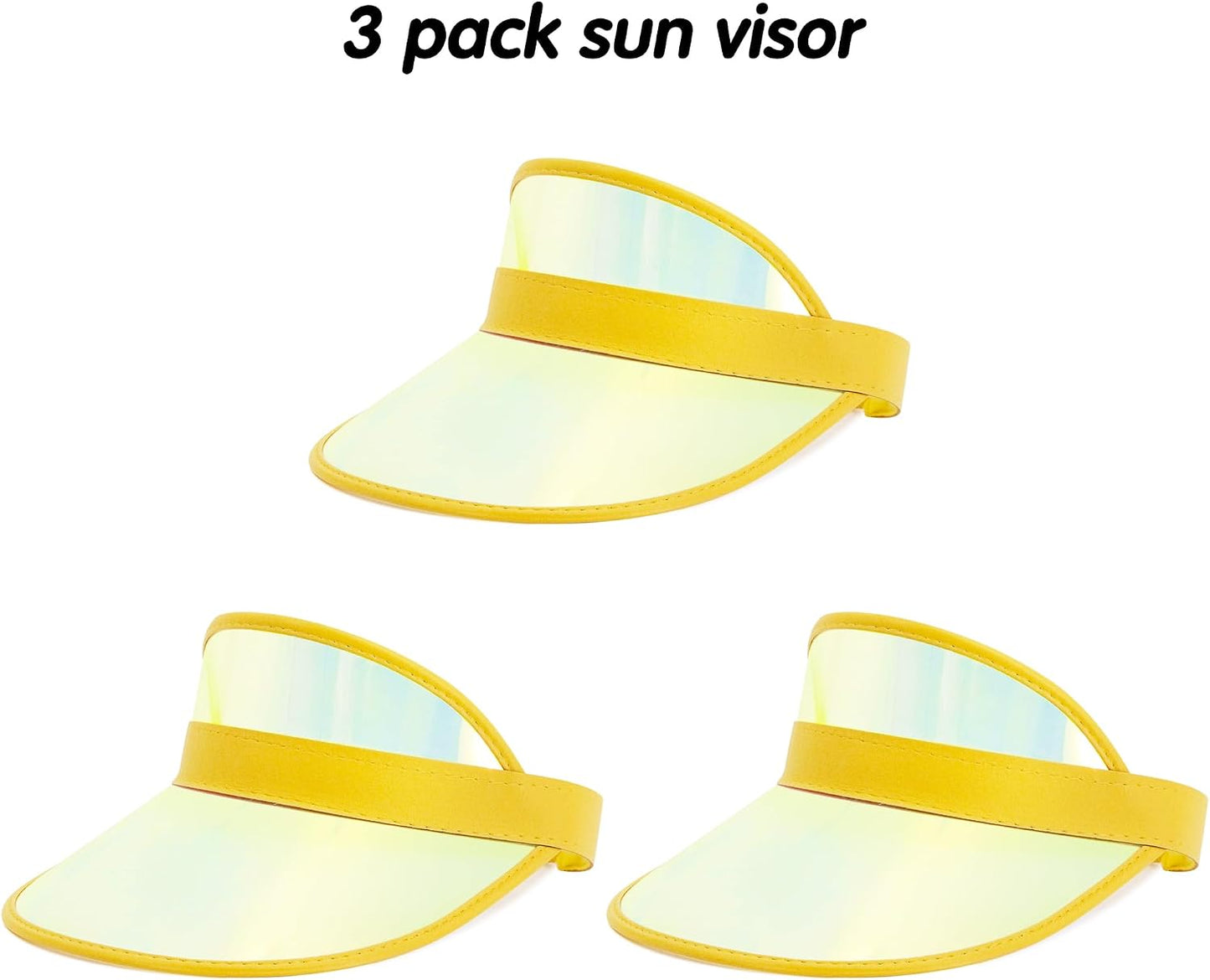 Plastics Clear Sun Visors UV Protection Hat Cap Headwear Sunhat for Golf Tennis Beach Cycle