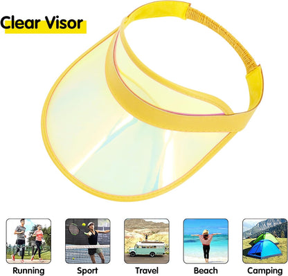 Plastics Clear Sun Visors UV Protection Hat Cap Headwear Sunhat for Golf Tennis Beach Cycle