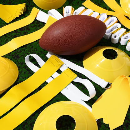 14/28 Player Flag Football Belt Set, Adjustable Football Flag and Belts Gift for Kid Youth Sports Team Backyard Game