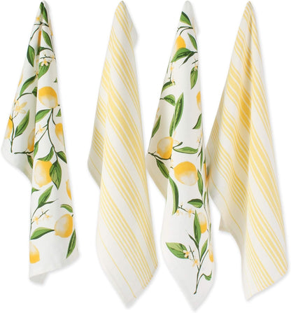 Lemon Bliss Kitchen Collection, Dishtowel Set, 4 Count